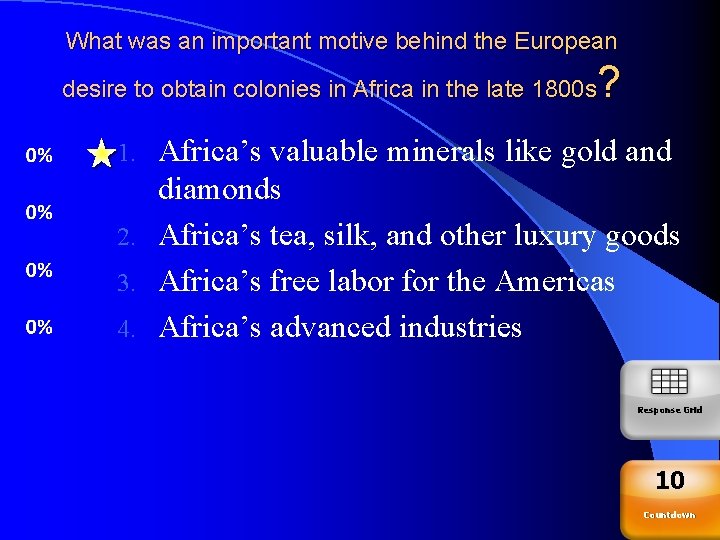 What was an important motive behind the European ? desire to obtain colonies in