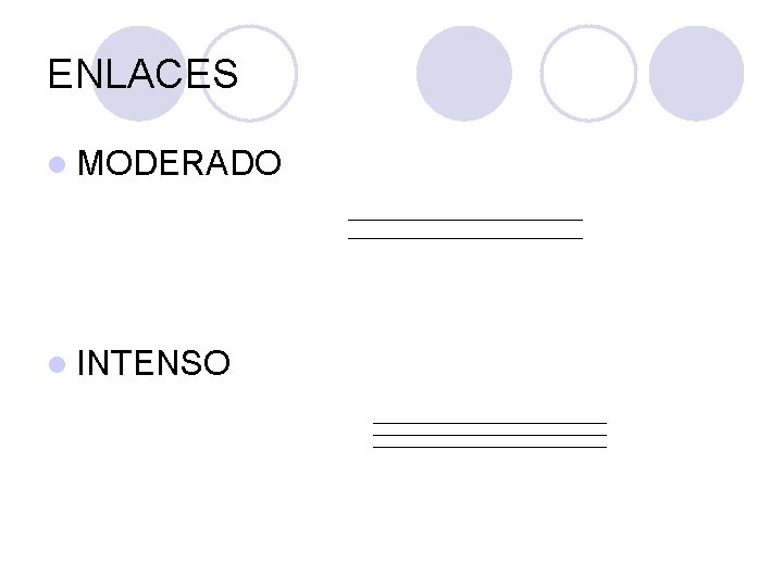 ENLACES l MODERADO l INTENSO ENLACES l MODERADO l INTENSO
