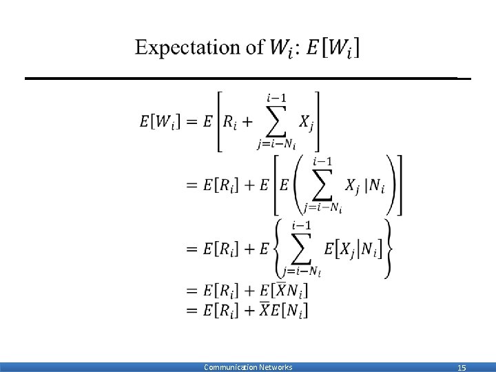  • Communication Networks 15 