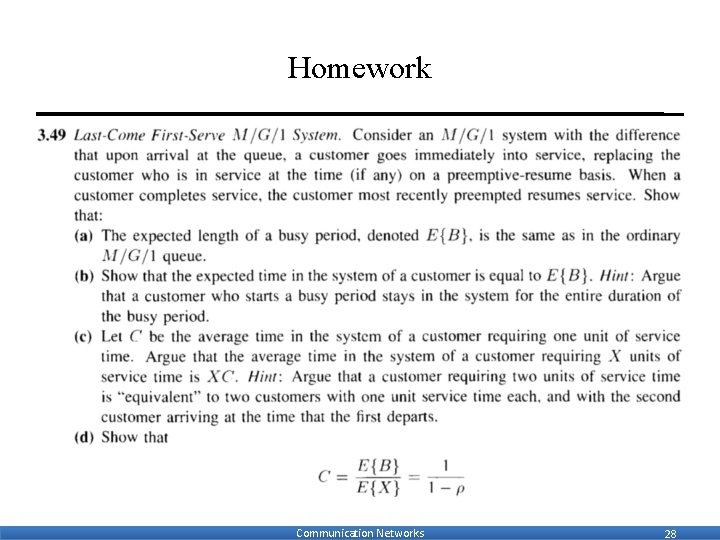 Homework Communication Networks 28 