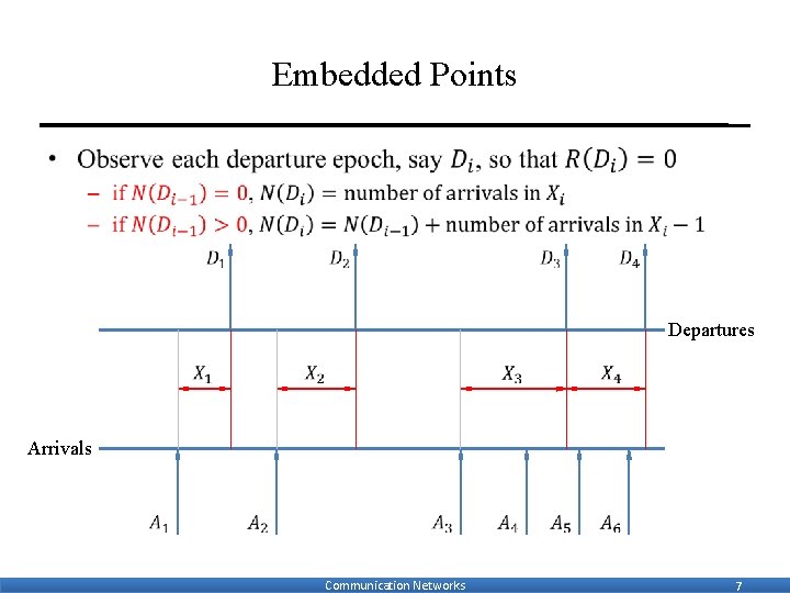 Embedded Points • Departures Arrivals Communication Networks 7 