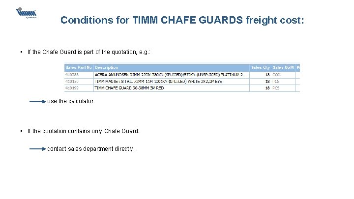 Conditions for TIMM CHAFE GUARDS freight cost: • If the Chafe Guard is part