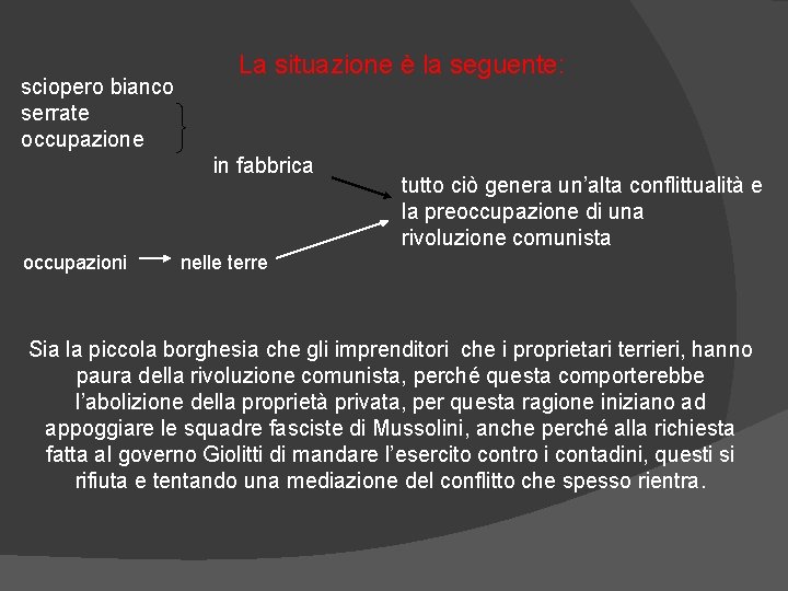 sciopero bianco serrate occupazione La situazione è la seguente: in fabbrica occupazioni tutto ciò