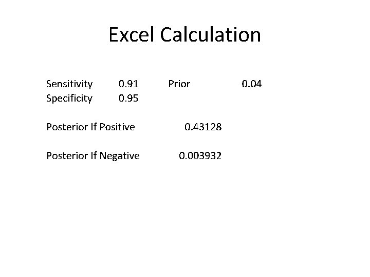 Excel Calculation 