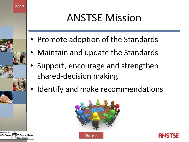 2017 ANSTSE Mission • Promote adoption of the Standards • Maintain and update the