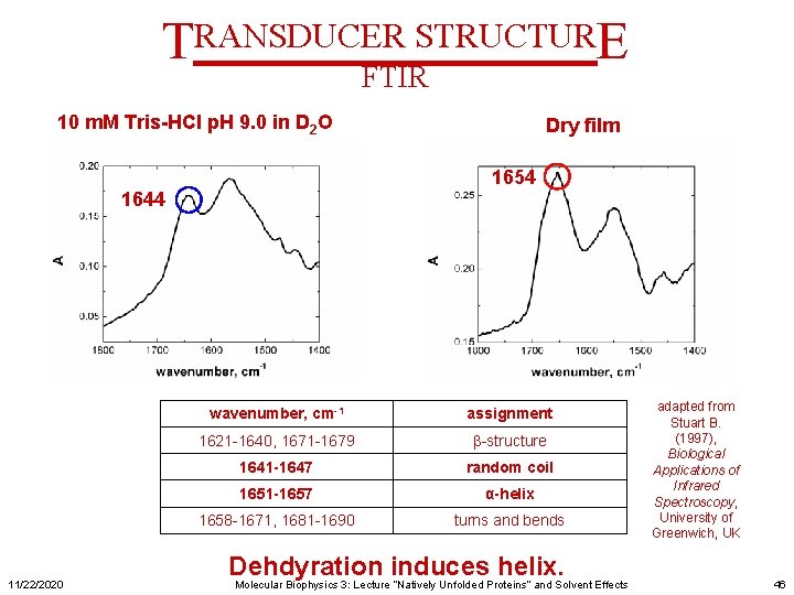 TRANSDUCER STRUCTURE FTIR 10 m. M Tris-HCl p. H 9. 0 in D 2