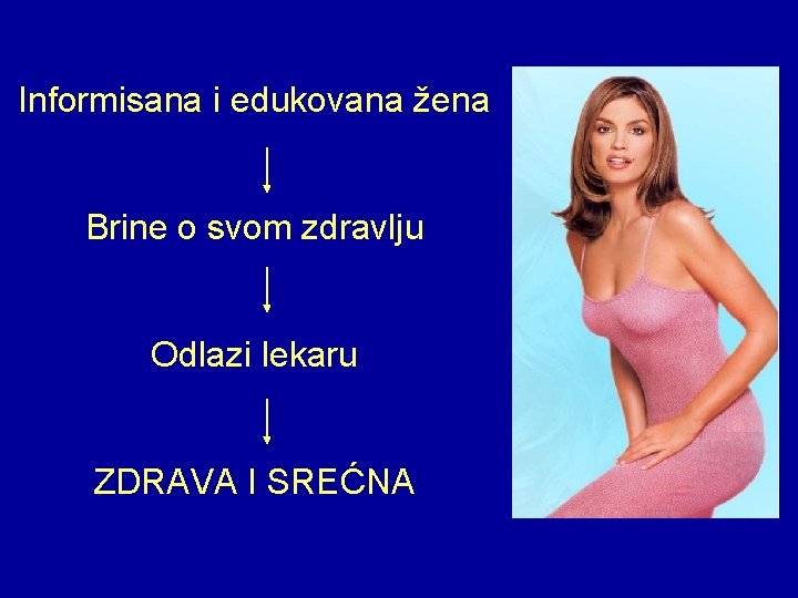 Informisana i edukovana žena Brine o svom zdravlju Odlazi lekaru ZDRAVA I SREĆNA 