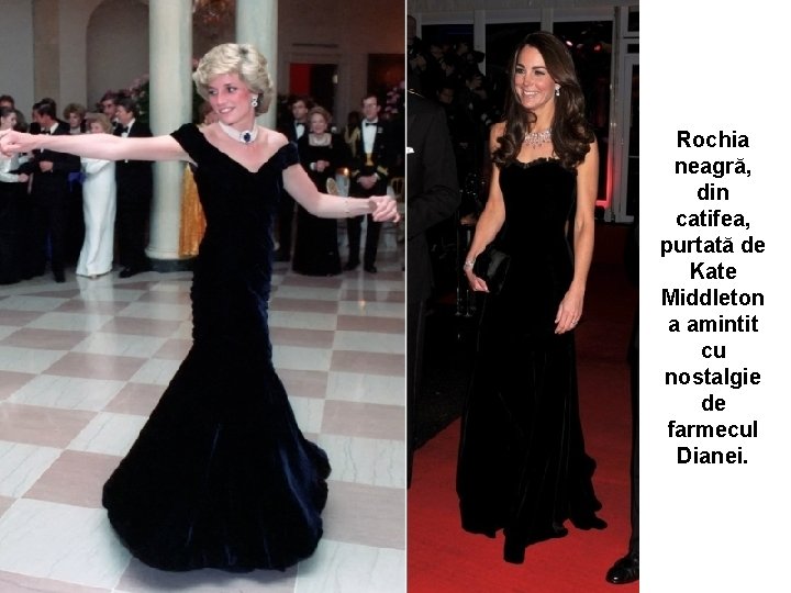 Rochia neagră, din catifea, purtată de Kate Middleton a amintit cu nostalgie de farmecul