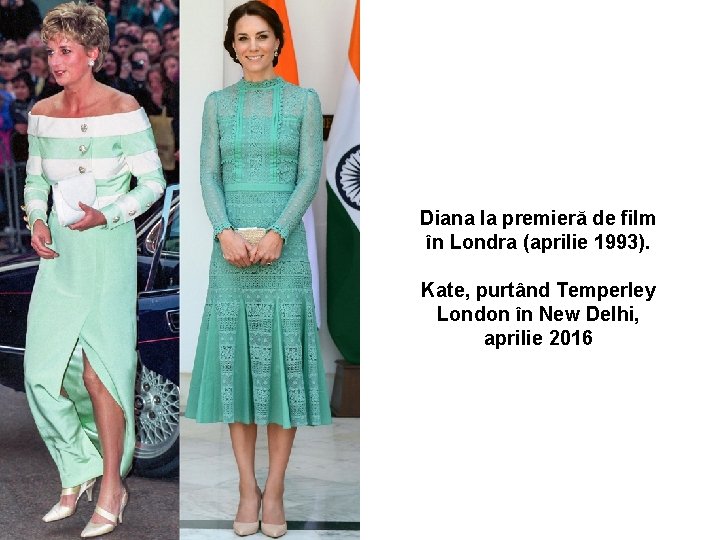 Diana la premieră de film în Londra (aprilie 1993). Kate, purtând Temperley London în