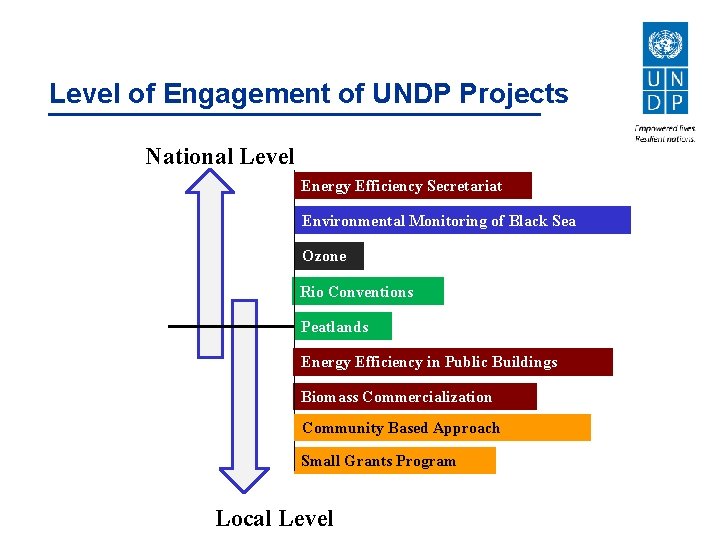 Level of Engagement of UNDP Projects National Level Energy Efficiency Secretariat Environmental Monitoring of