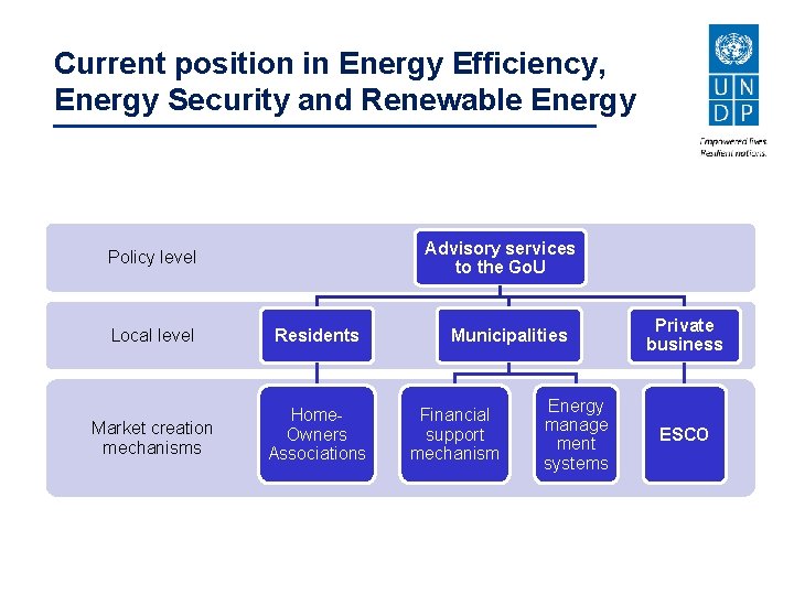 Current position in Energy Efficiency, Energy Security and Renewable Energy Advisory services to the