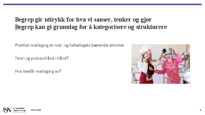 Begrep gir uttrykk for hva vi sanser, tenker og gjør Begrep kan gi grunnlag