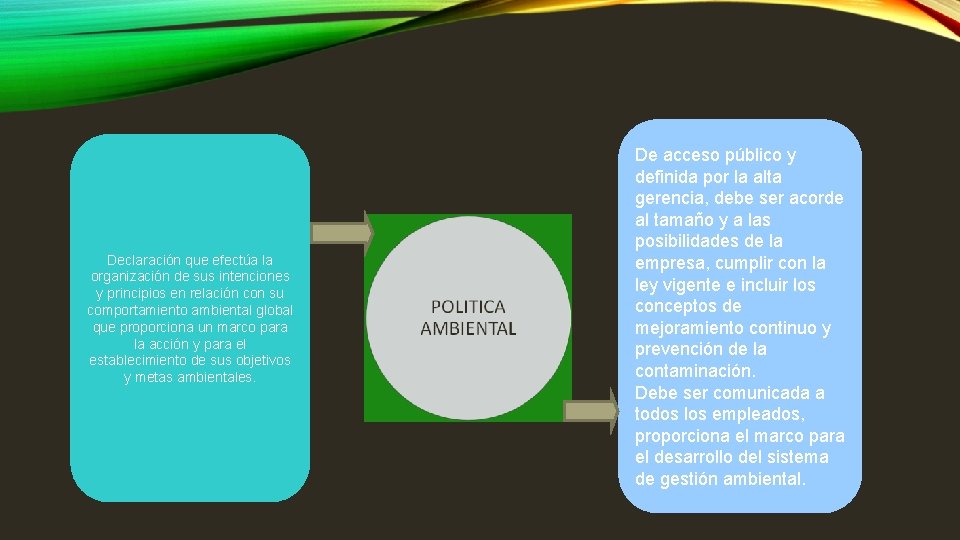 Declaración que efectúa la organización de sus intenciones y principios en relación con su