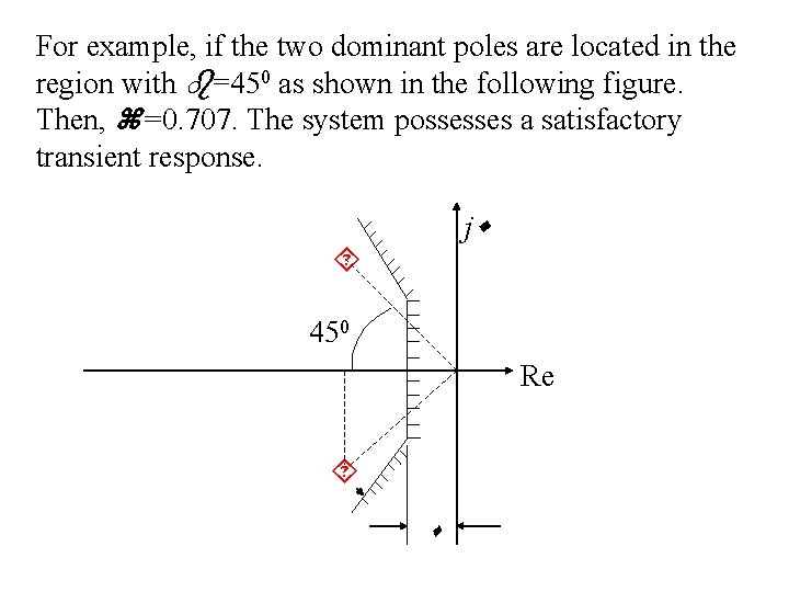 For example, if the two dominant poles are located in the region with =450