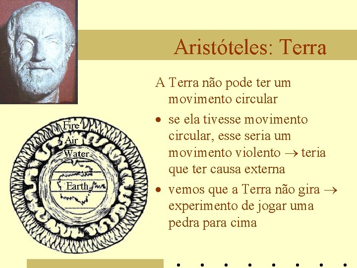 Aristóteles: Terra A Terra não pode ter um movimento circular · se ela tivesse