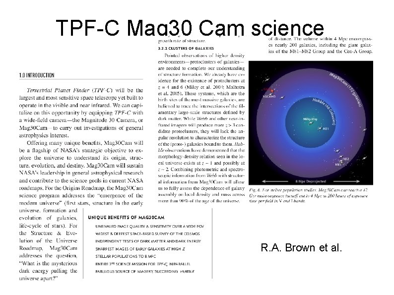 TPF-C Mag 30 Cam science R. A. Brown et al. 