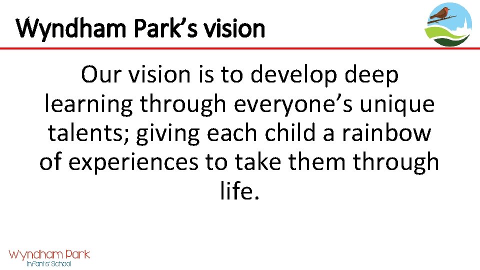 Wyndham Park’s vision Our vision is to develop deep learning through everyone’s unique talents;