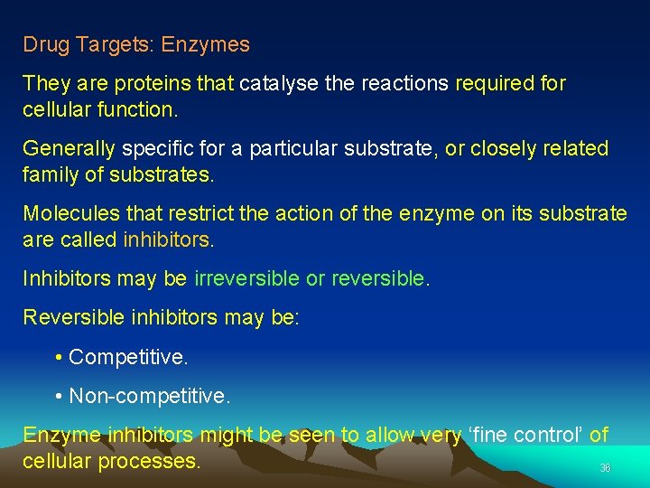 Drug Targets: Enzymes They are proteins that catalyse the reactions required for cellular function.