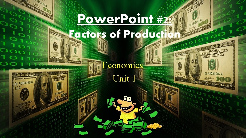 Power. Point #2: Factors of Production Economics Unit 1 