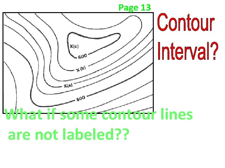 Page 13 What if some contour lines are not labeled? ? Page 13 What if some contour lines are not labeled? ?