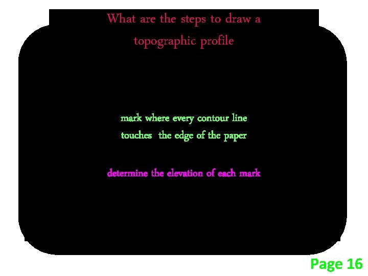 What are the steps to draw a topographic profile place a piece of paper What are the steps to draw a topographic profile place a piece of paper