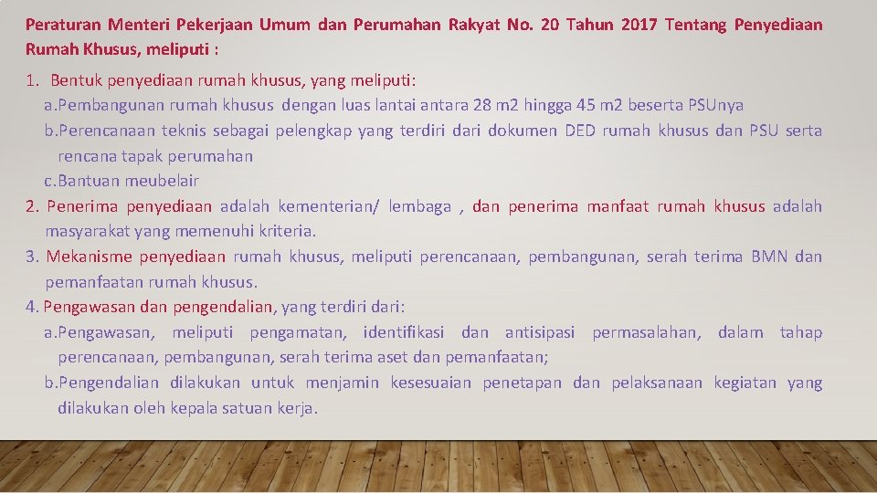 Peraturan Menteri Pekerjaan Umum dan Perumahan Rakyat No. 20 Tahun 2017 Tentang Penyediaan Rumah