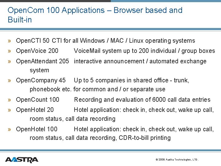 Open. Com 100 Applications – Browser based and Built-in » Open. CTI 50 CTI Open. Com 100 Applications – Browser based and Built-in » Open. CTI 50 CTI