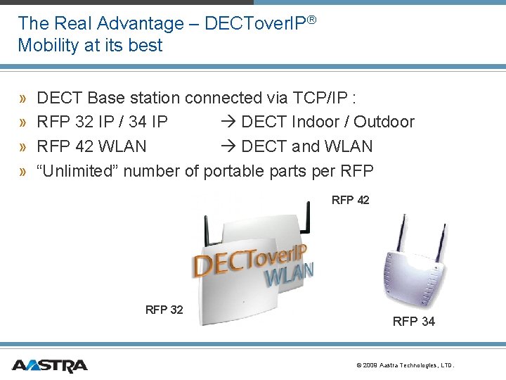 The Real Advantage – DECTover. IP® Mobility at its best » » DECT Base The Real Advantage – DECTover. IP® Mobility at its best » » DECT Base