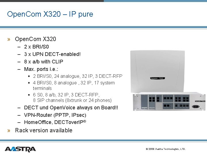 Open. Com X 320 – IP pure » Open. Com X 320 – – Open. Com X 320 – IP pure » Open. Com X 320 – –