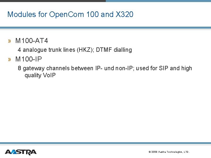 Modules for Open. Com 100 and X 320 » M 100 -AT 4 4 Modules for Open. Com 100 and X 320 » M 100 -AT 4 4