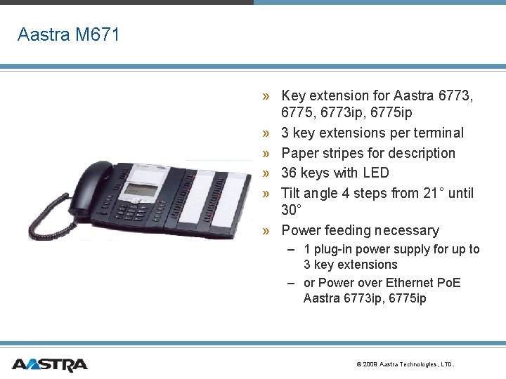 Aastra M 671 » Key extension for Aastra 6773, 6775, 6773 ip, 6775 ip Aastra M 671 » Key extension for Aastra 6773, 6775, 6773 ip, 6775 ip