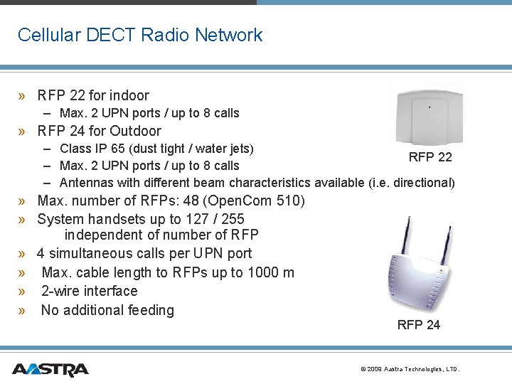 Cellular DECT Radio Network » RFP 22 for indoor – Max. 2 UPN ports Cellular DECT Radio Network » RFP 22 for indoor – Max. 2 UPN ports