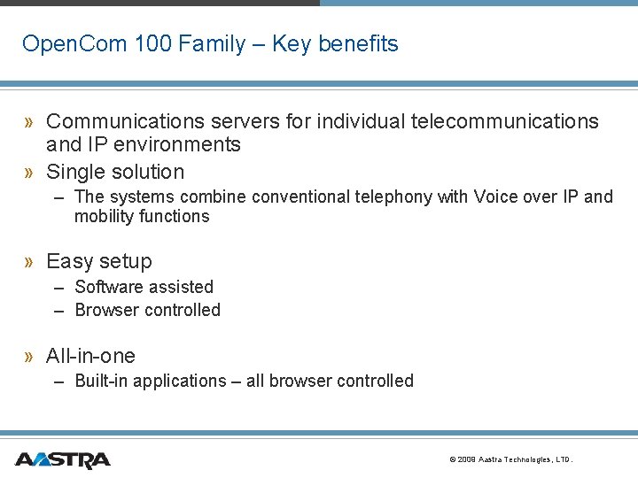 Open. Com 100 Family – Key benefits » Communications servers for individual telecommunications and Open. Com 100 Family – Key benefits » Communications servers for individual telecommunications and