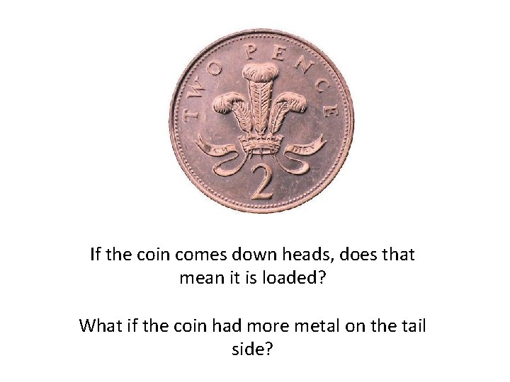 If the coin comes down heads, does that mean it is loaded? What if