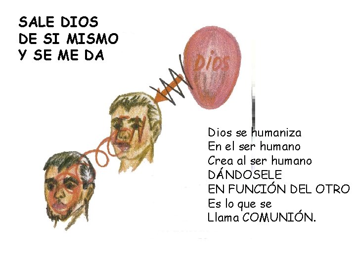SALE DIOS DE SI MISMO Y SE ME DA Dios se humaniza En el SALE DIOS DE SI MISMO Y SE ME DA Dios se humaniza En el