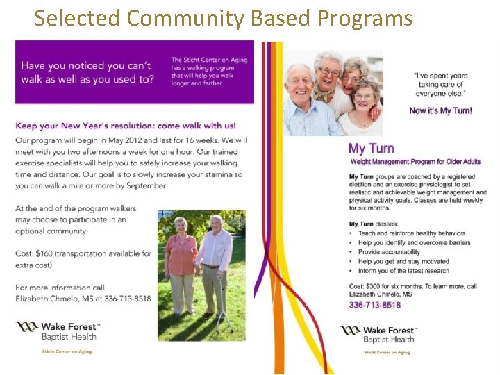 Selected Community Based Programs 