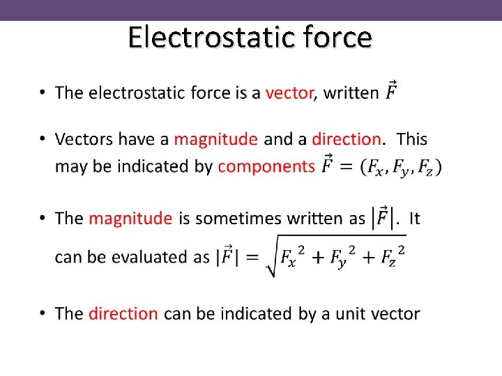 Electrostatic force 