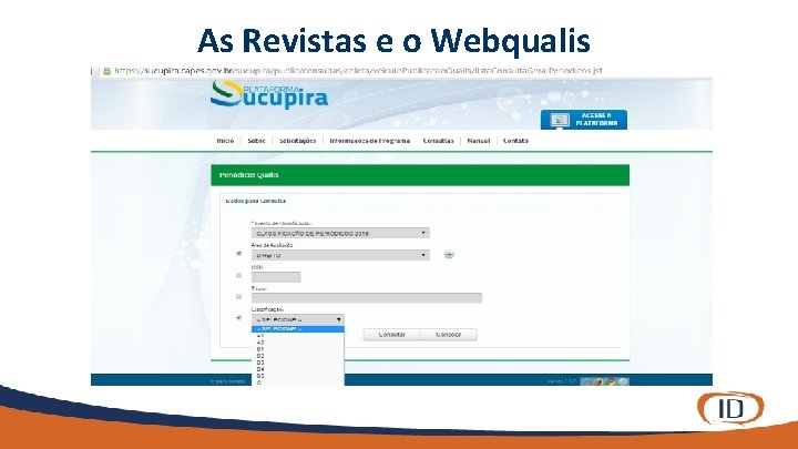 As Revistas e o Webqualis 