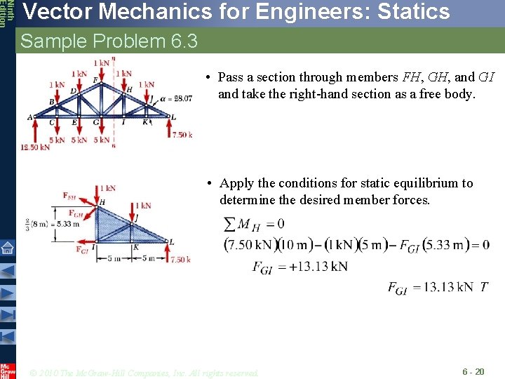 Ninth Edition Vector Mechanics for Engineers: Statics Sample Problem 6. 3 • Pass a