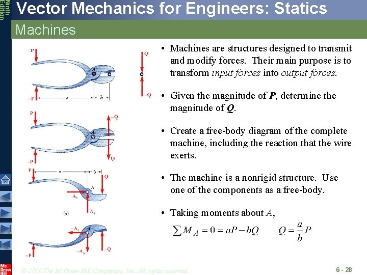 Ninth Edition Vector Mechanics for Engineers: Statics Machines • Machines are structures designed to