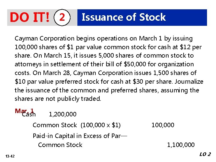 DO IT! 2 Issuance of Stock Cayman Corporation begins operations on March 1 by