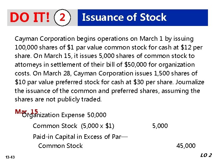 DO IT! 2 Issuance of Stock Cayman Corporation begins operations on March 1 by