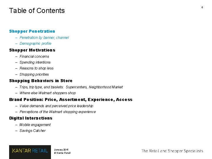 Table of Contents Shopper Penetration – Penetration by banner, channel – Demographic profile Shopper Table of Contents Shopper Penetration – Penetration by banner, channel – Demographic profile Shopper