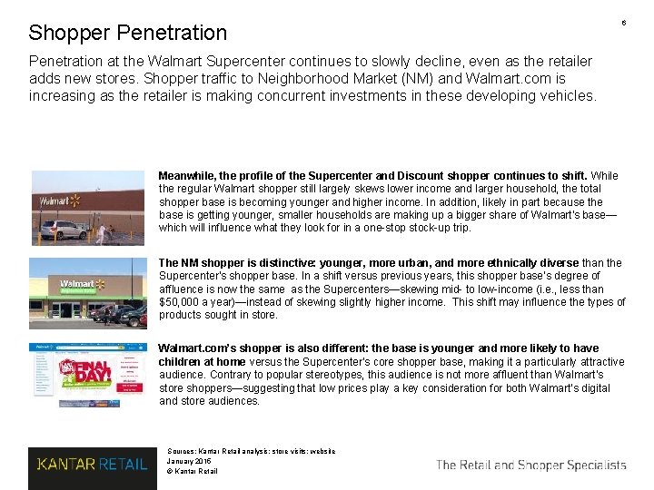 Shopper Penetration 6 Penetration at the Walmart Supercenter continues to slowly decline, even as Shopper Penetration 6 Penetration at the Walmart Supercenter continues to slowly decline, even as