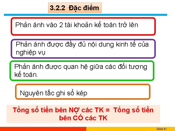 3. 2. 2 Đặc điểm Phản ánh vào 2 tài khoản kế toán trở