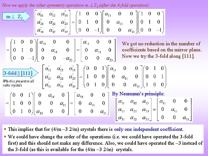 Now we apply the other symmetry operation m Z 3 (after the 4 -fold