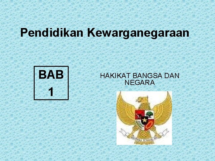 Pendidikan Kewarganegaraan BAB 1 HAKIKAT BANGSA DAN NEGARA 