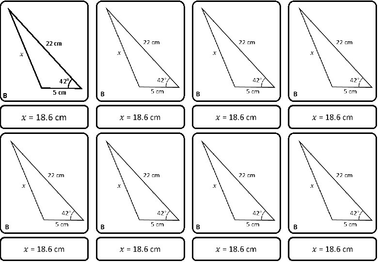 22 cm 42° B 5 cm 