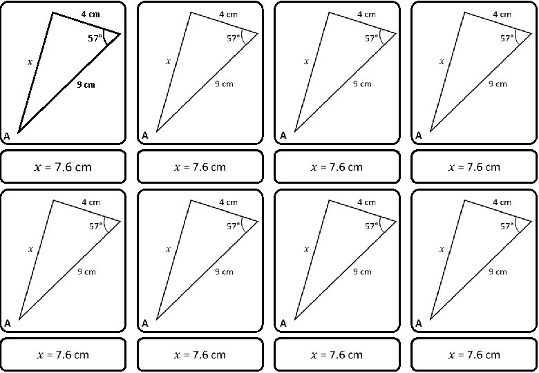 4 cm 57° 9 cm A 