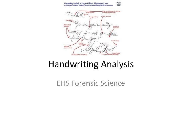 Handwriting Analysis EHS Forensic Science Handwriting Analysis EHS Forensic Science